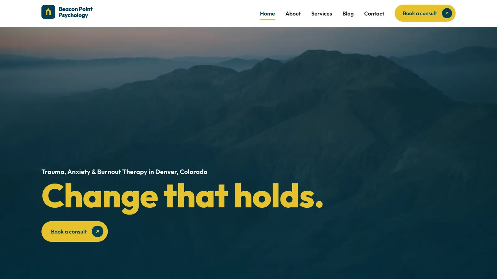 Homepage of the Beacon template — Beacon Point Psychology · Denver, CO