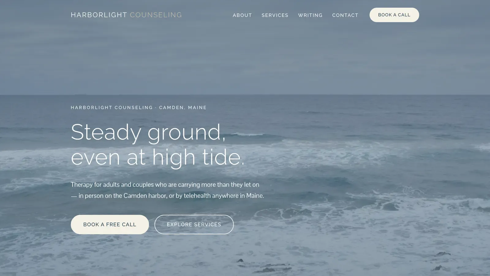 Homepage of the Harbor template — Harborlight Counseling · Camden, ME